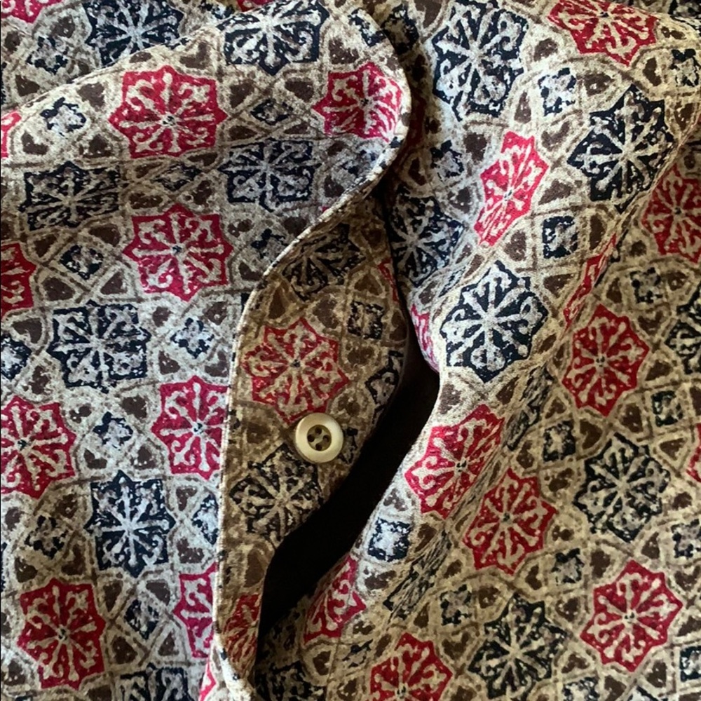 Patterned, Fully Lined Silk Blouse - image 3